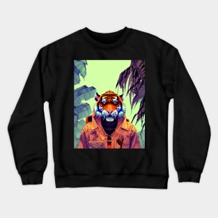 Anamorphic Lion wearing a Jacket Crewneck Sweatshirt